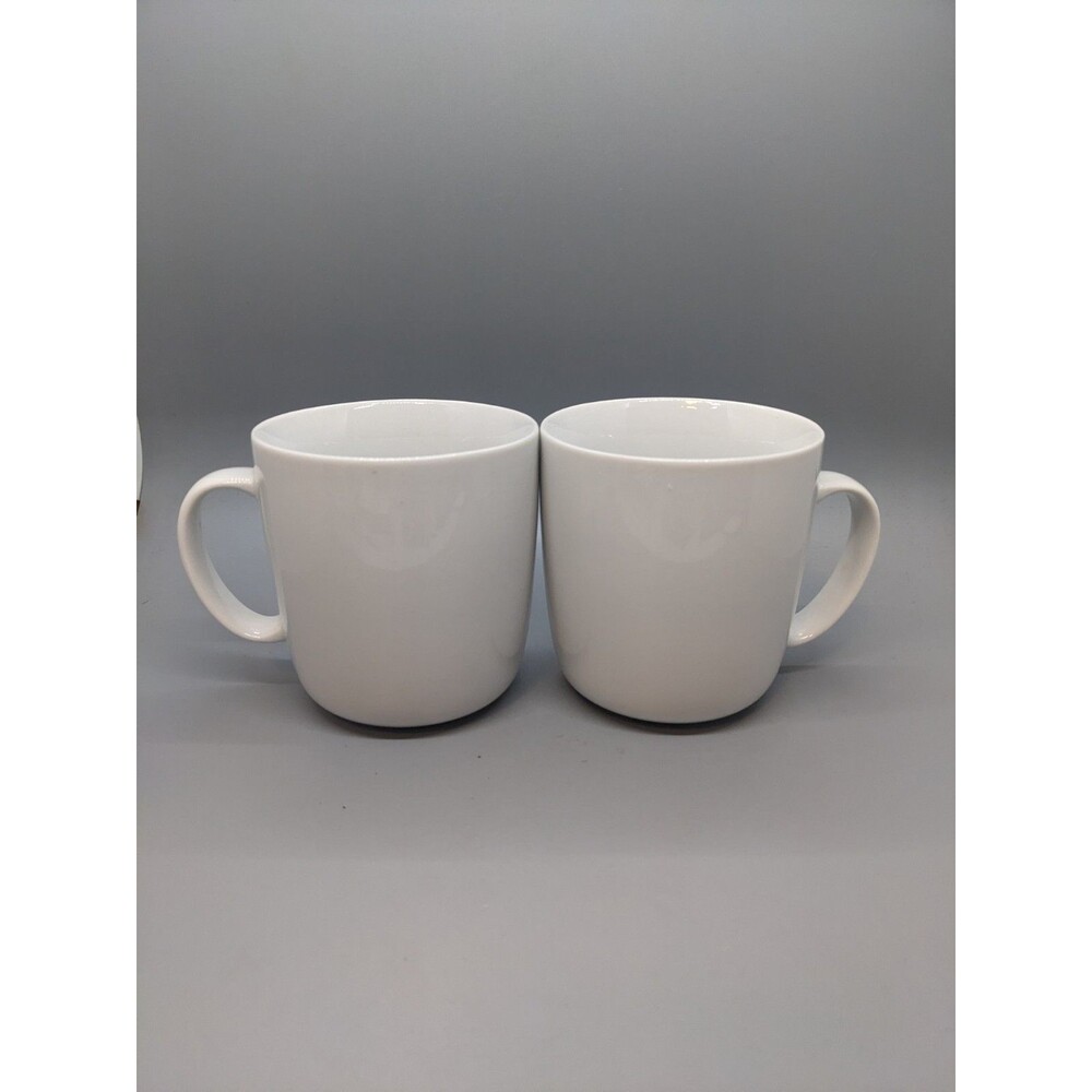 Williams Sonoma Essential Open Kitchen  White  Porcelain Cup Mug Set of 2